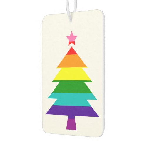 Colorful Rainbow Pride Striped Christmas Tree Air Freshener