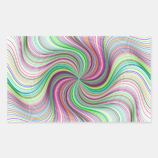 Colorful Rainbow Prism swirl wheel Rectangular Sticker