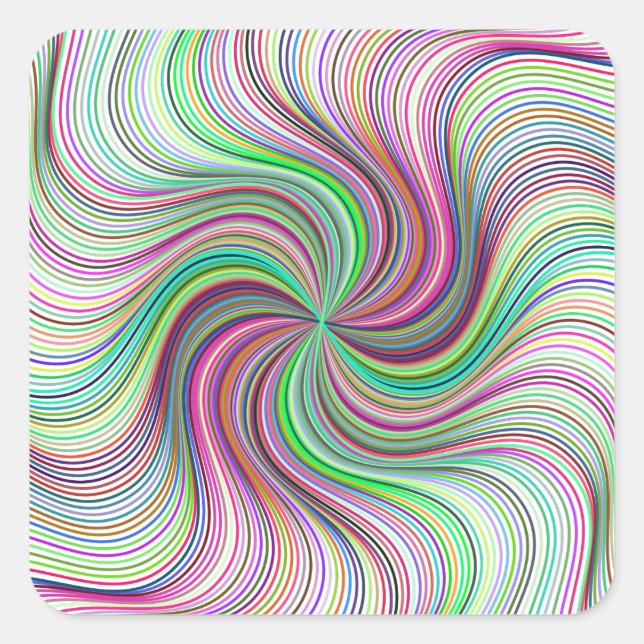 Colorful Rainbow Prism swirl wheel Square Sticker (Front)