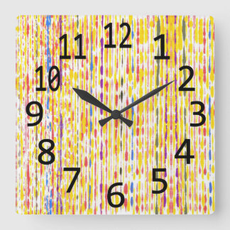 Colorful Rainbow Raindrops Vertical Pattern Clocks