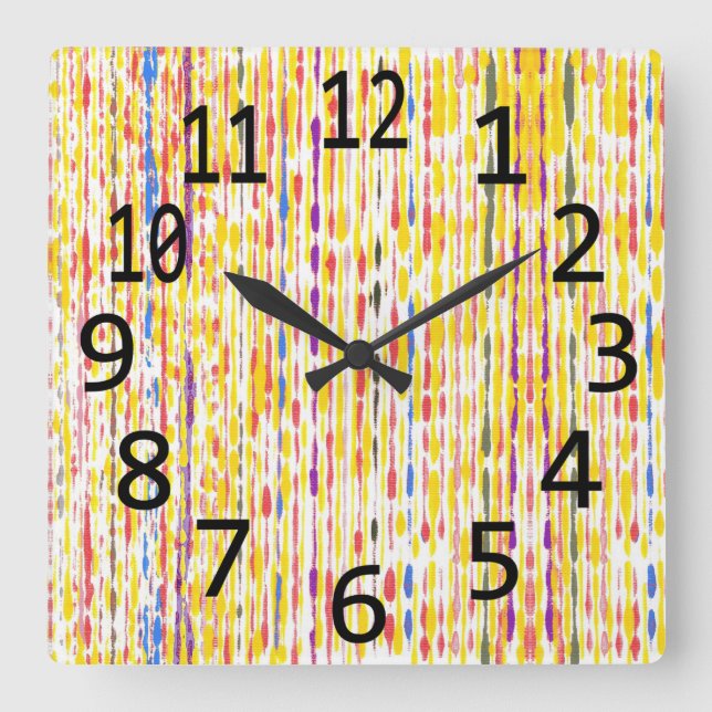 Colorful Rainbow Raindrops Vertical Pattern Clocks (Front)
