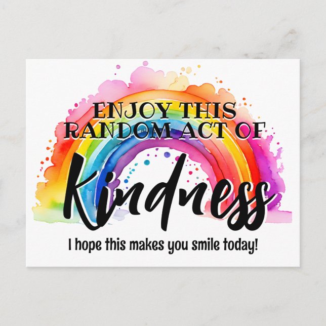 Colorful rainbow Random Act of Kindness Postcard  (Front)