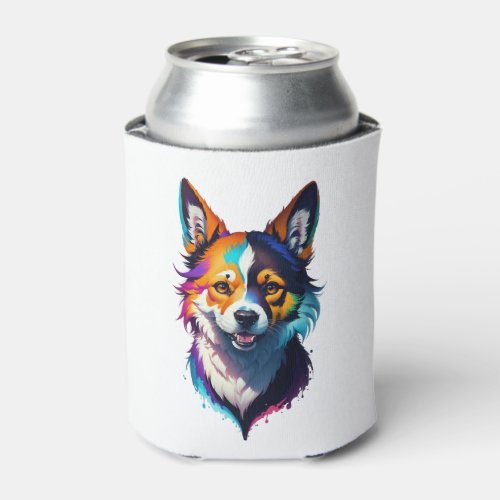 colorful rainbow realistic corgi dog design can cooler