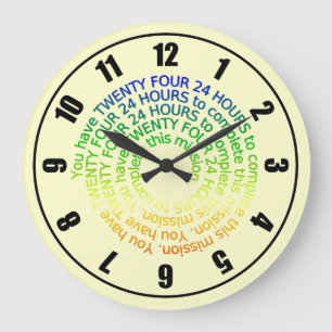 Colorful Rainbow Red Green Blue Yellow Clock