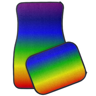 Colorful Rainbow Red Yellow Green Blue and Purple Car Floor Mat