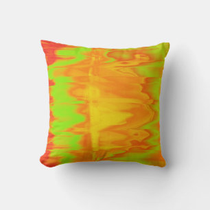 Colorful Rainbow Retro Funky Painting Abstract Art Throw Pillow
