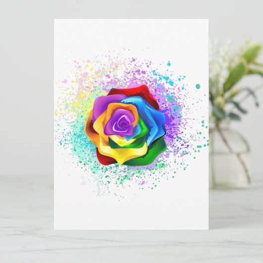Colorful Rainbow Rose (Standing Front)