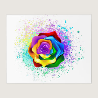 Colorful Rainbow Rose Acrylic Print
