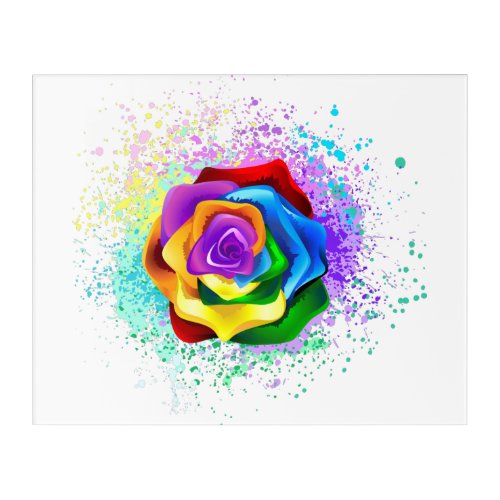 Colorful Rainbow Rose Acrylic Print