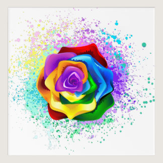 Colorful Rainbow Rose Acrylic Print