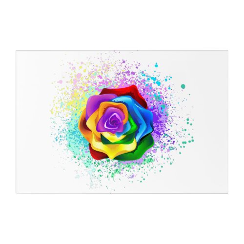 Colorful Rainbow Rose Acrylic Print