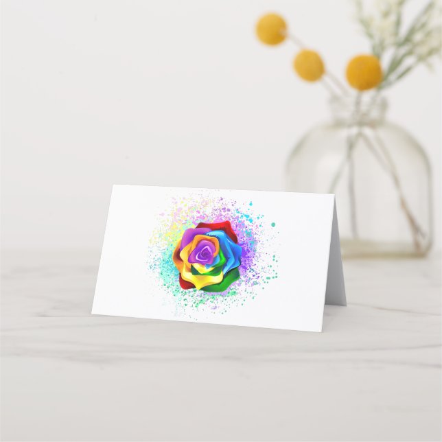 Colorful Rainbow Rose Appointment Card (Front)