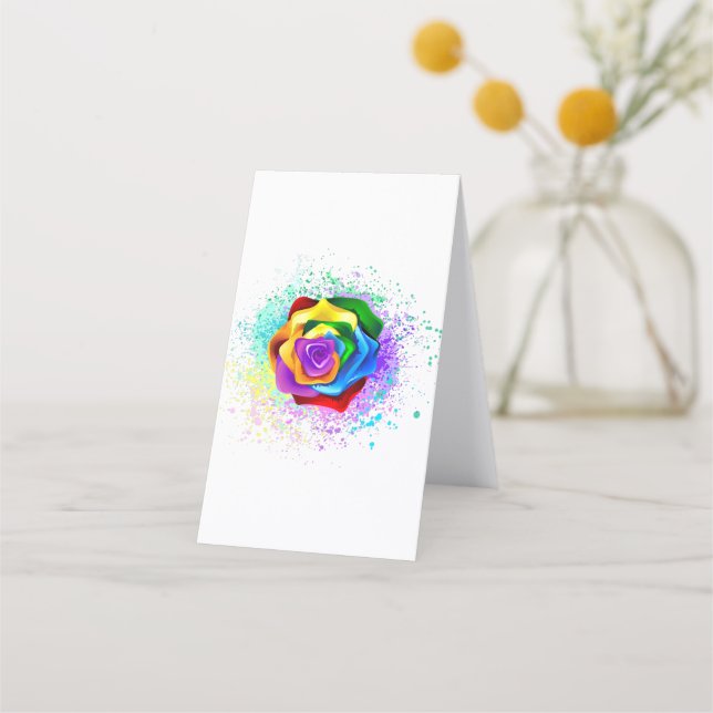Colorful Rainbow Rose Appointment Card (Back)