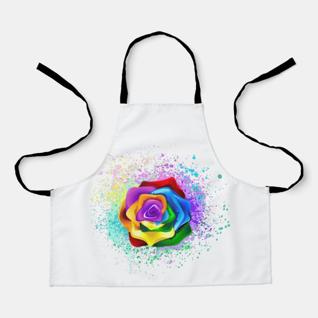 Colorful Rainbow Rose Apron (Front)