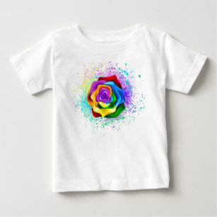 Colorful Rainbow Rose Baby T-Shirt