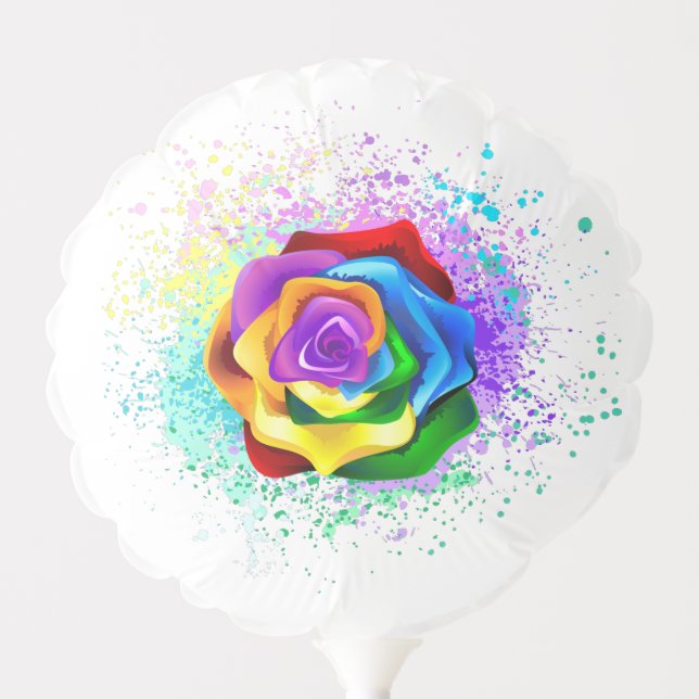 Colorful Rainbow Rose Balloon (Front)