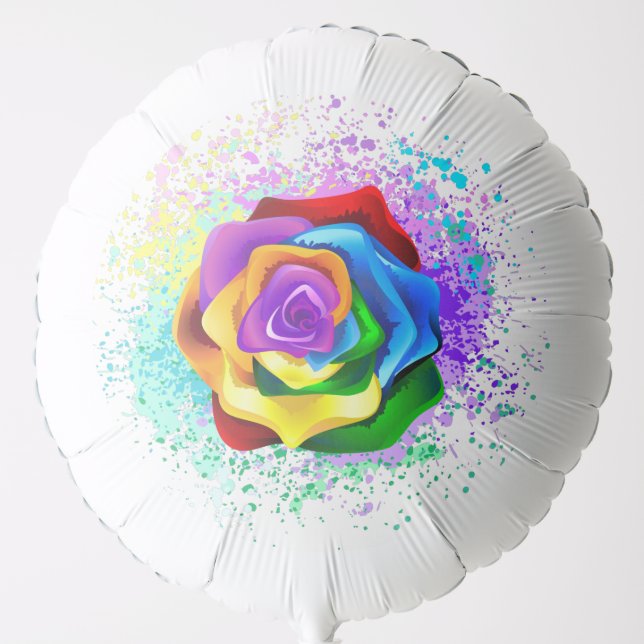 Colorful Rainbow Rose Balloon (Front)