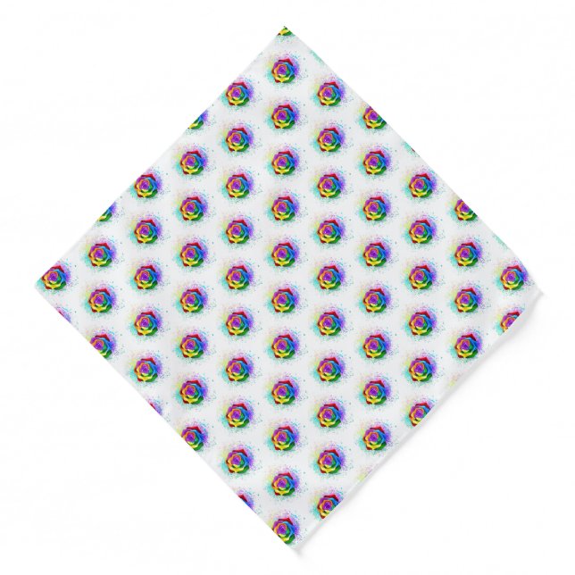Colorful Rainbow Rose Bandana (Front)