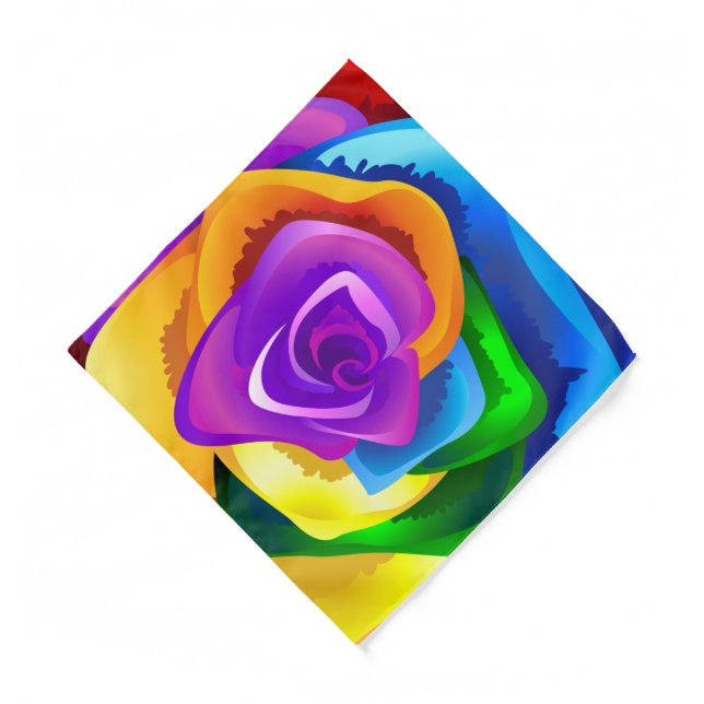Colorful Rainbow Rose Bandana (Front)