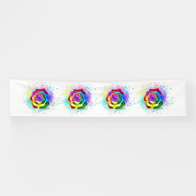 Colorful Rainbow Rose Banner (Horizontal)