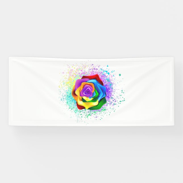 Colorful Rainbow Rose Banner (Horizontal)