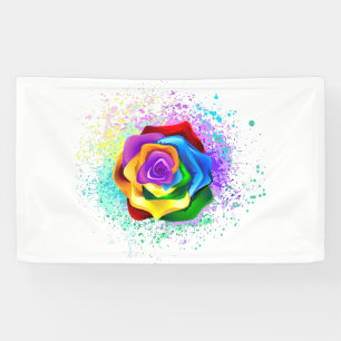 Colorful Rainbow Rose Banner