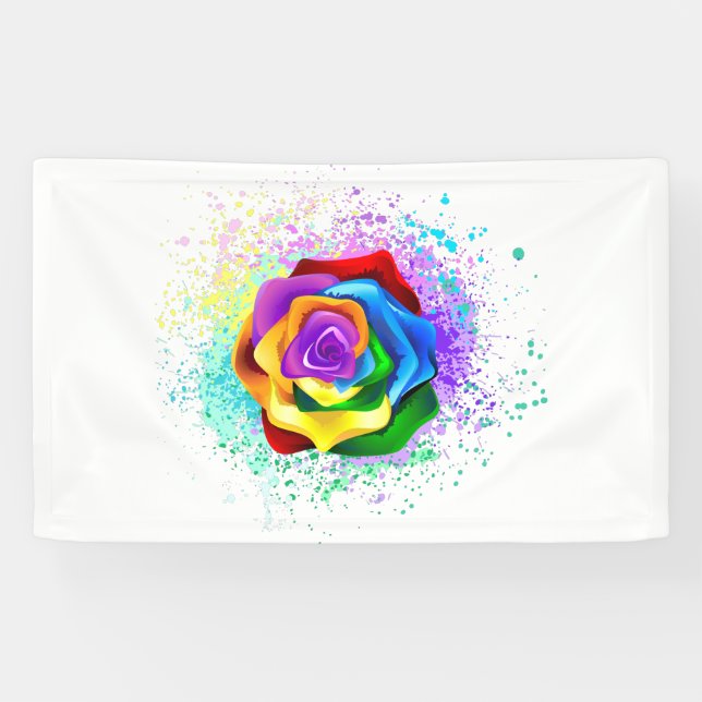 Colorful Rainbow Rose Banner (Horizontal)