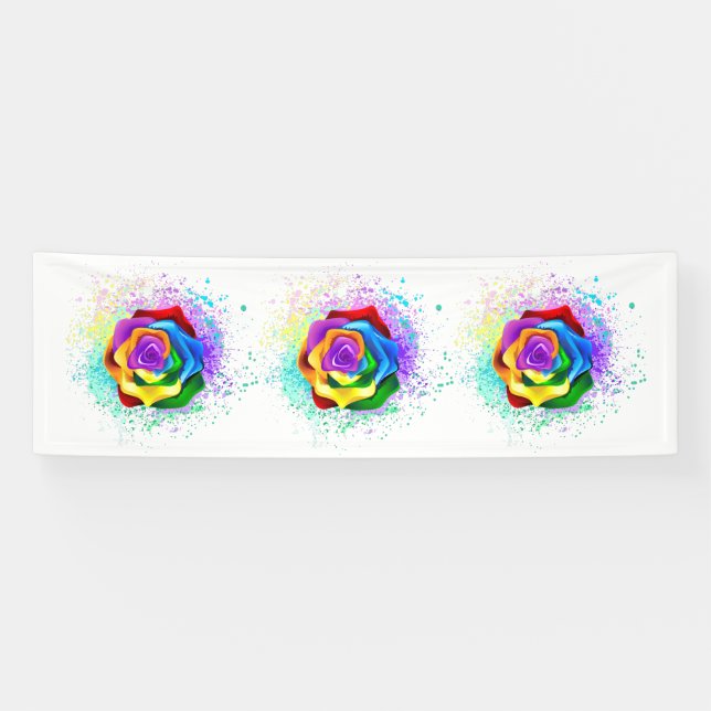 Colorful Rainbow Rose Banner (Horizontal)