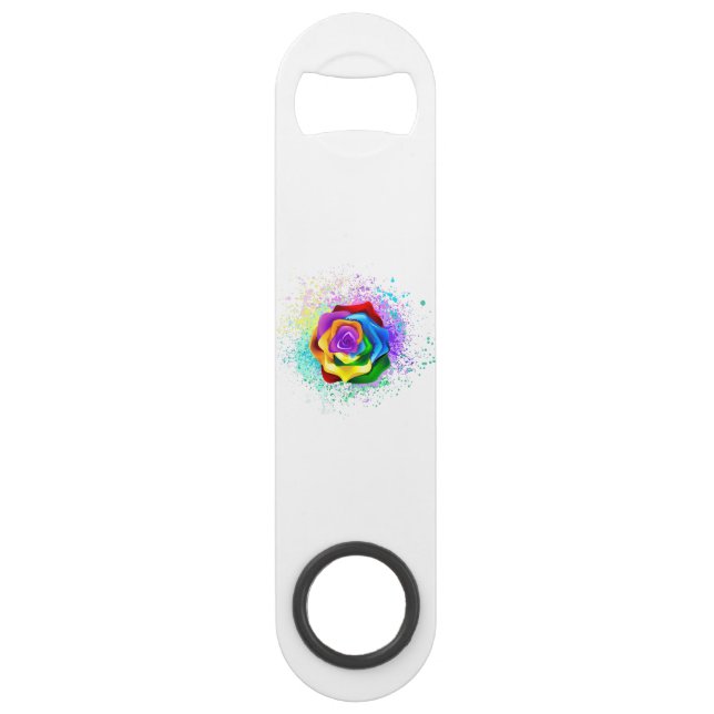 Colorful Rainbow Rose Bar Key (Front)
