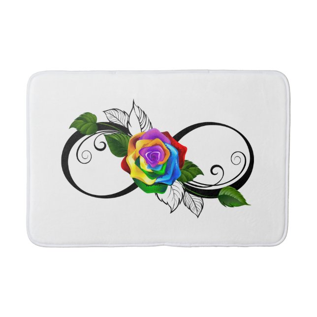 Colorful Rainbow Rose Bath Mat (Front)