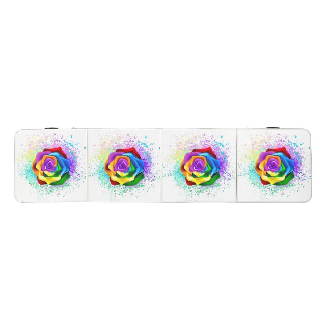 Colorful Rainbow Rose Beer Pong Table (Top)