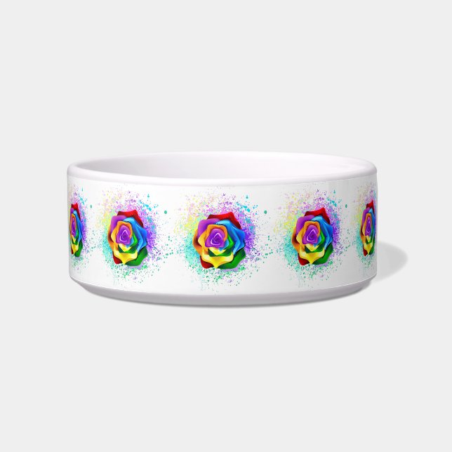 Colorful Rainbow Rose Bowl (Front)