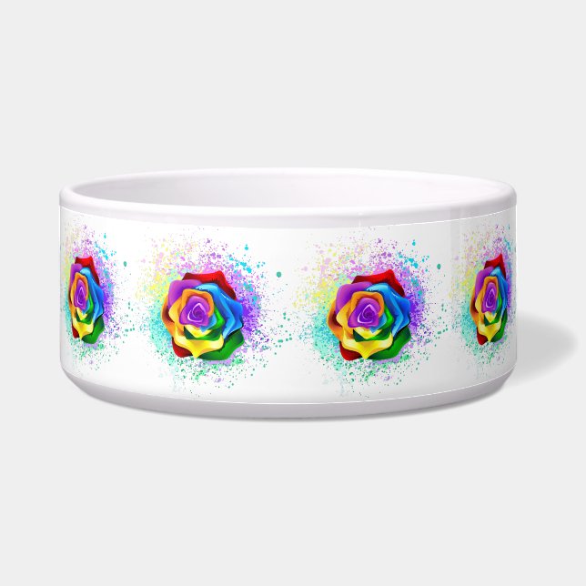 Colorful Rainbow Rose Bowl (Front)