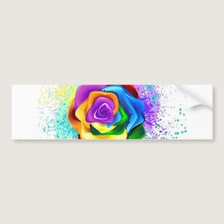 Colorful Rainbow Rose Bumper Sticker