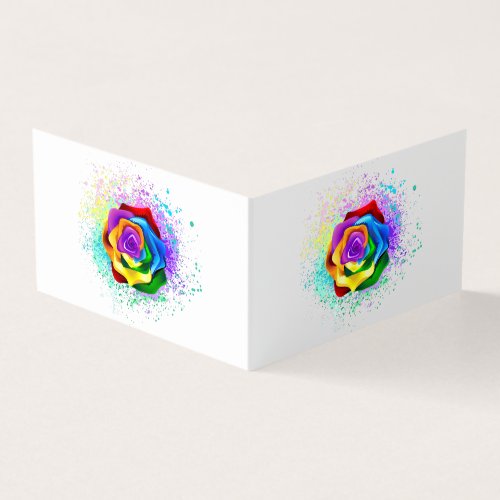 Colorful Rainbow Rose Business Card