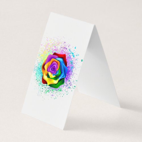 Colorful Rainbow Rose Business Card