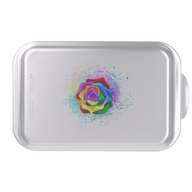 Colorful Rainbow Rose Cake Pan (Front)
