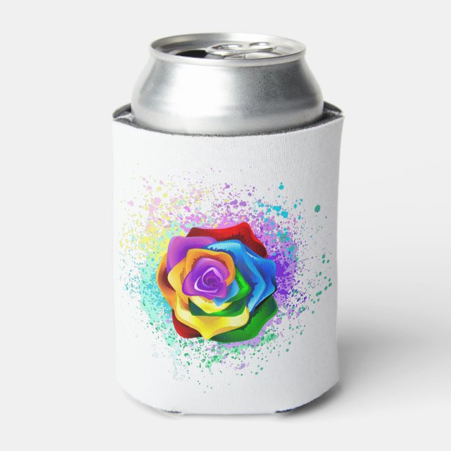 Colorful Rainbow Rose Can Cooler (Can Front)