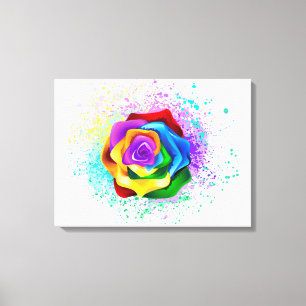 Colorful Rainbow Rose Canvas Print