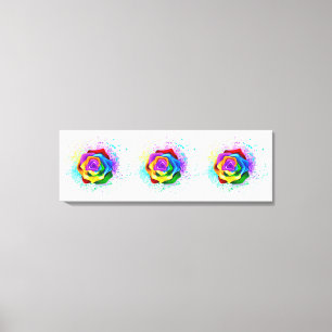 Colorful Rainbow Rose Canvas Print