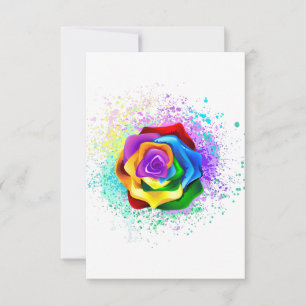 Colorful Rainbow Rose Card