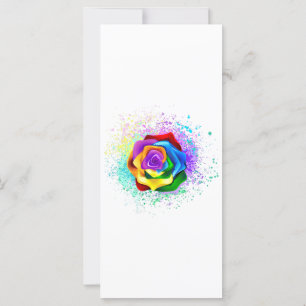 Colorful Rainbow Rose Card