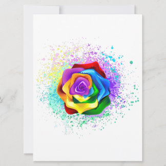 Colorful Rainbow Rose Card