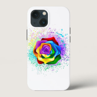 Colorful Rainbow Rose iPhone 13 Mini Case