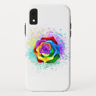 Colorful Rainbow Rose iPhone XR Case