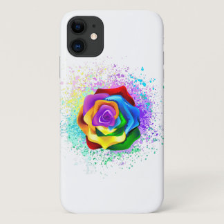 Colorful Rainbow Rose iPhone 11 Case