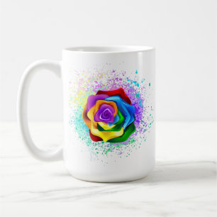 Colorful Rainbow Rose Coffee Mug