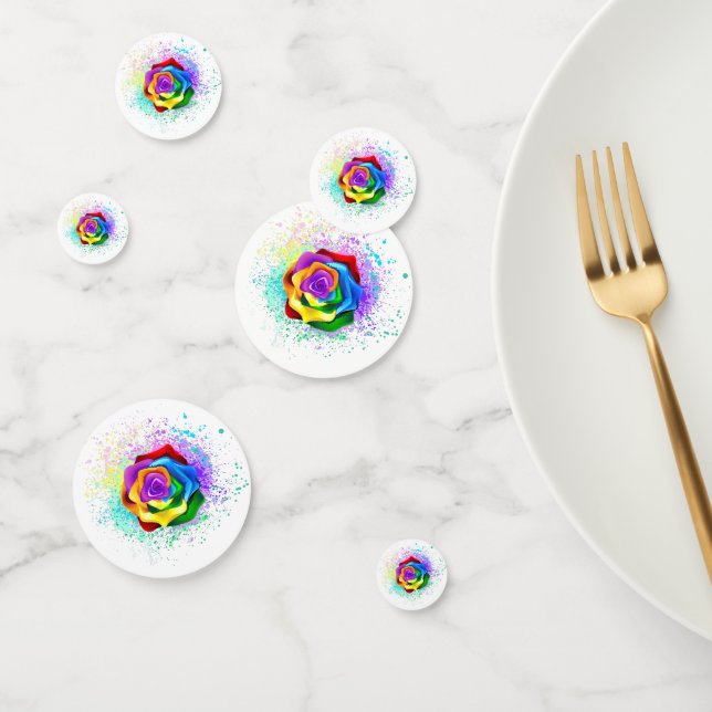 Colorful Rainbow Rose Confetti (Group)