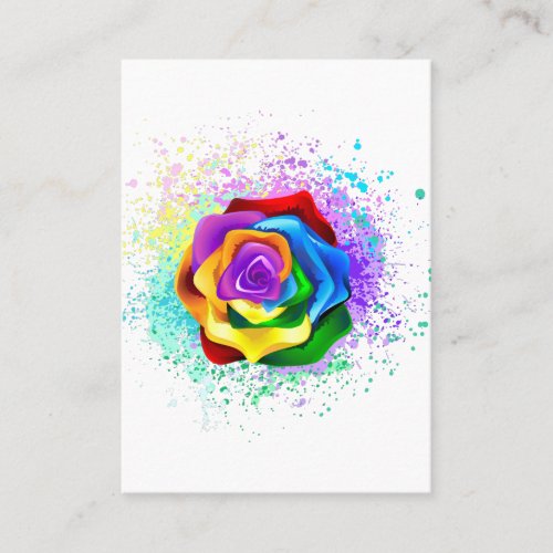 Colorful Rainbow Rose Discount Card