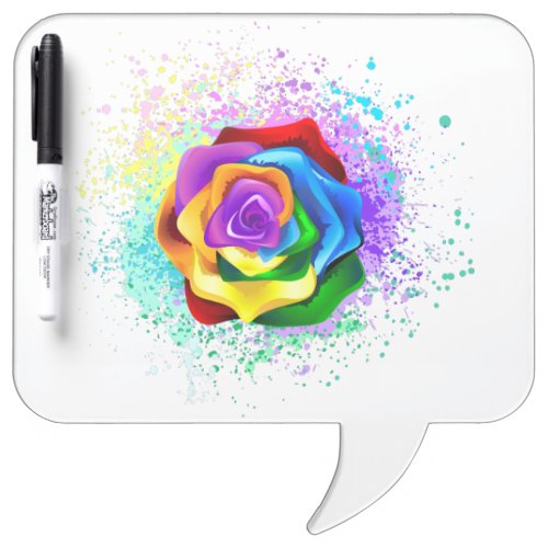 Colorful Rainbow Rose Dry Erase Board